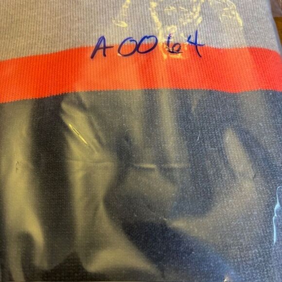 Jessica H Sweater Midi Dress Striped Gray, Khaki, Orange Petite Size L - Picture 9 of 9